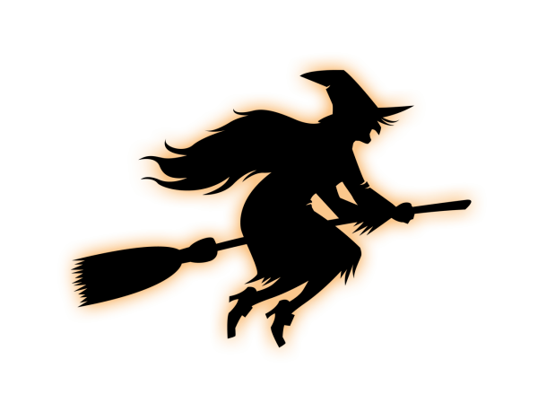 Ведьма на метле силуэт