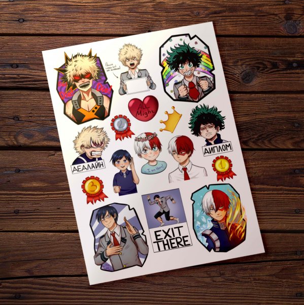 Наклейки аниме моя геройская Академия