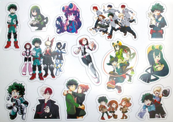 Наклейки на а4 моя геройская Академия