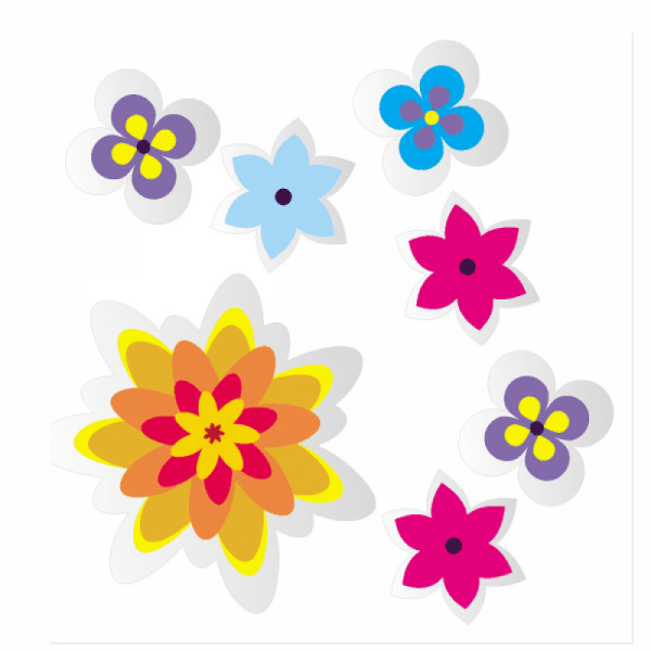 Наклейки детские цветы
