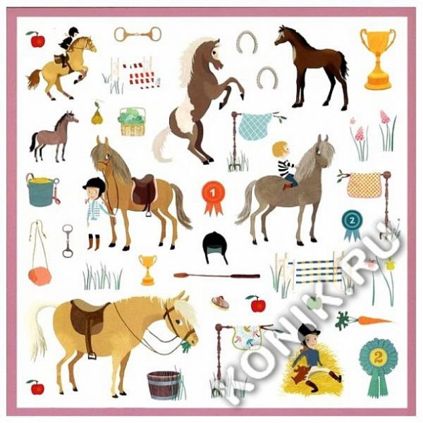 Набор наклеек Djeco лошади