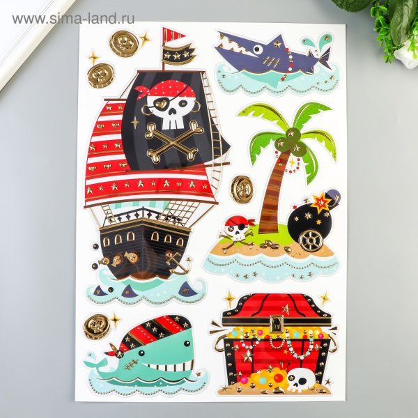 Наклейки для пиратской вечеринки
