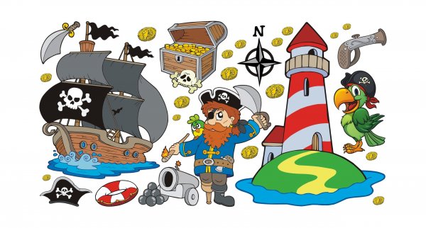 Пиратские наклейки для детей