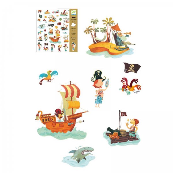 Djeco наклейки пираты, 160 шт.
