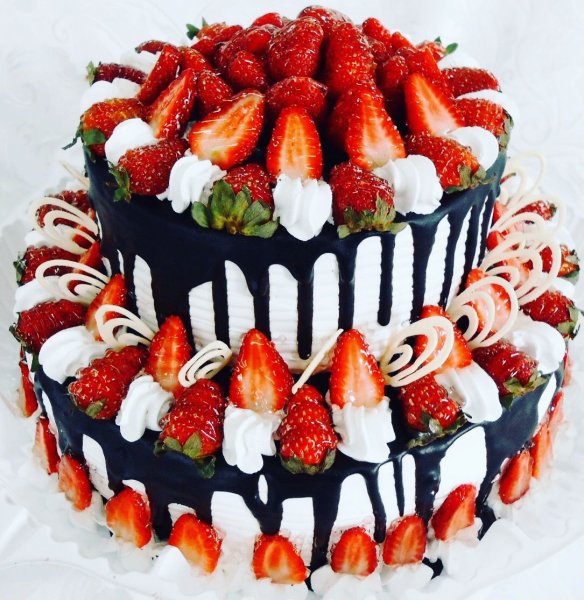 Большой торт на день рождения