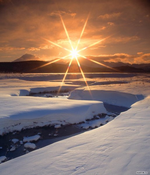 Яркое солнце зимой