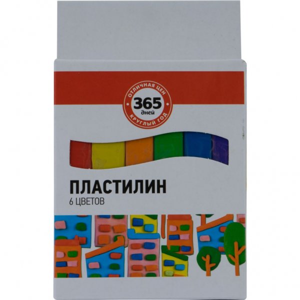 Пластилин 365 дней 6 цветов