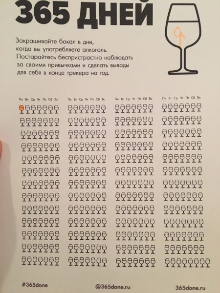 Календарь без алкоголя