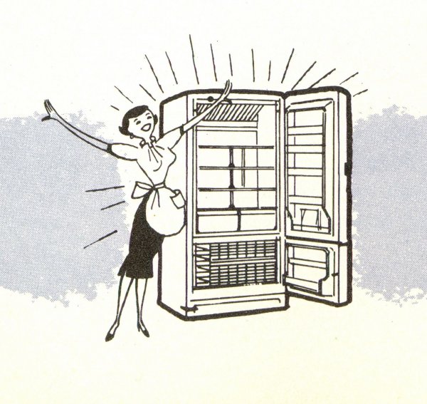 Ретро холодильник иллюстрация