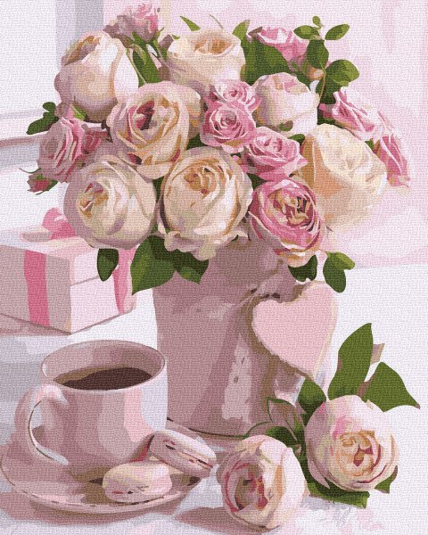 Нежный букет в чашке