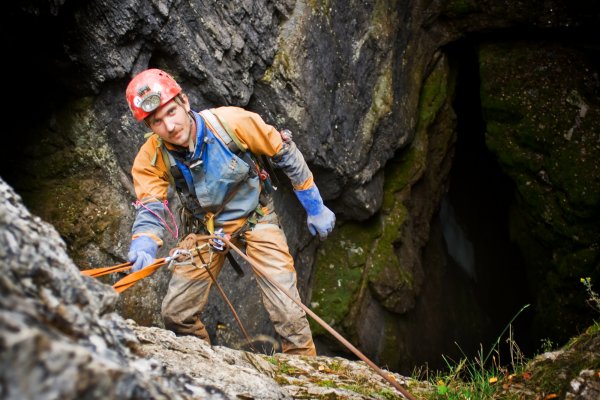 Фотография спелеолога