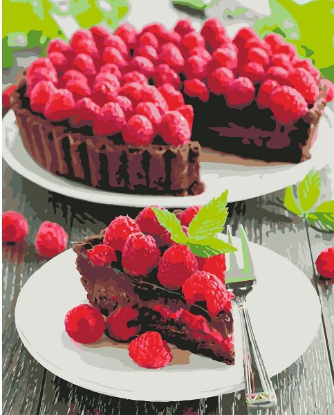 Шоколадный тарт с малиной