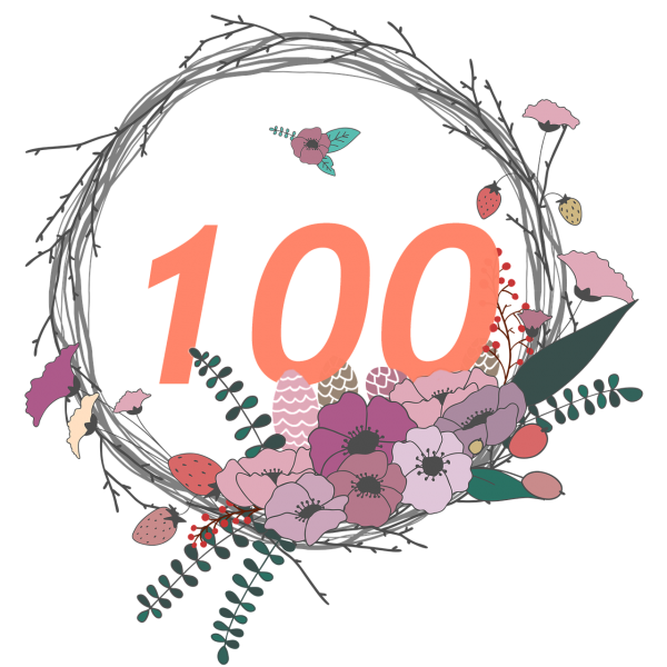 Цифра 100 в картинках