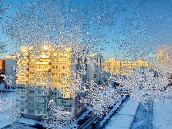 Морозное утро в городе