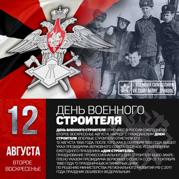 День военных Строителей Дата