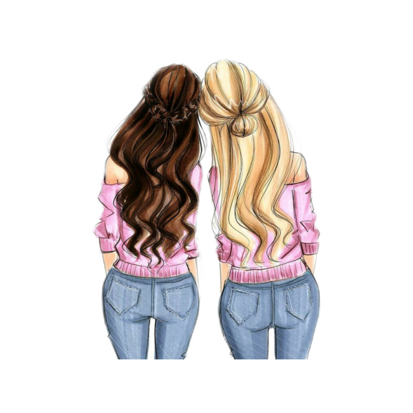 Девочки подружки для срисовки