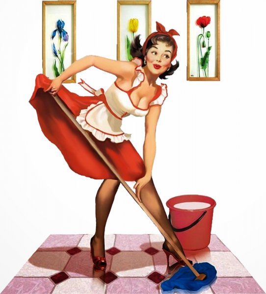Девушка уборщица
