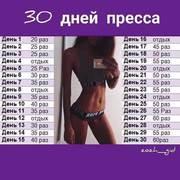 Пресс на 30 дней для девушек
