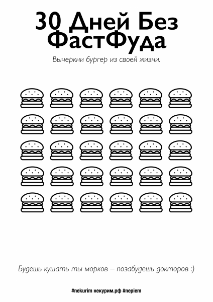 Трекер 30 дней без сладкого