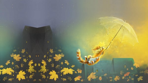 Зонт улетел