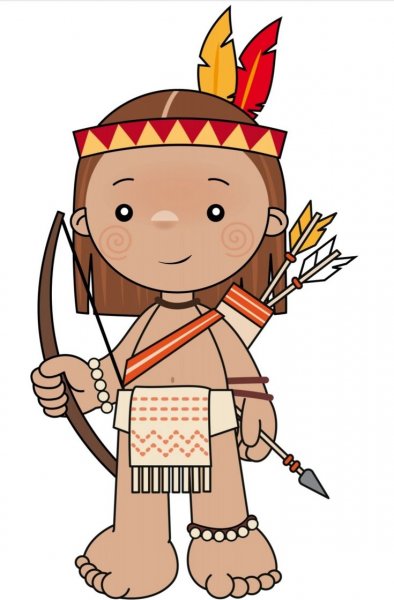 Индеец детская иллюстрация