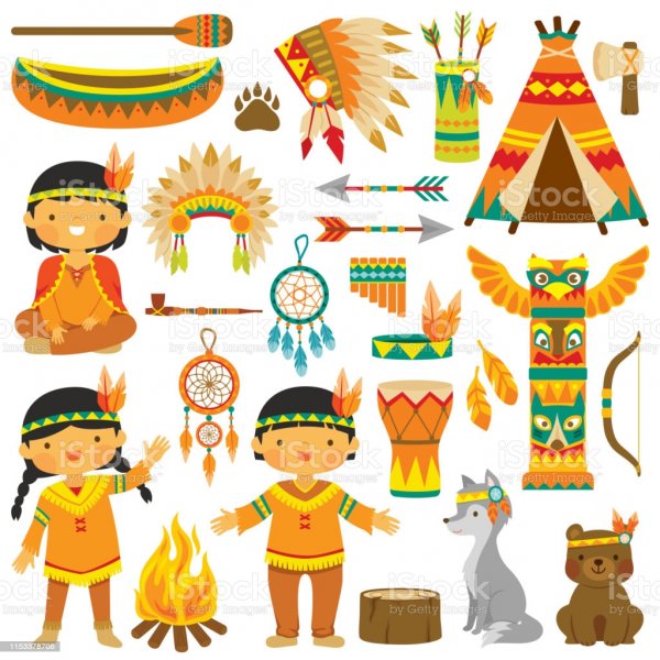 Индеец ребенок вектор