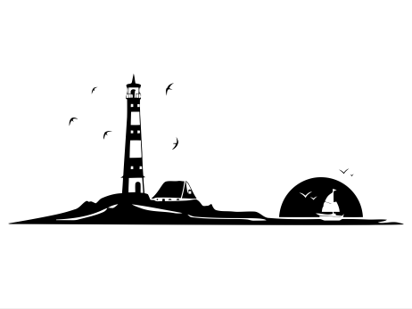 Море Маяк вектор