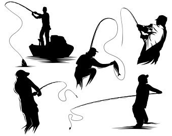 Силуэты рыбаков