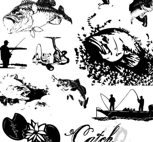 Векторные иллюстрации рыбалка