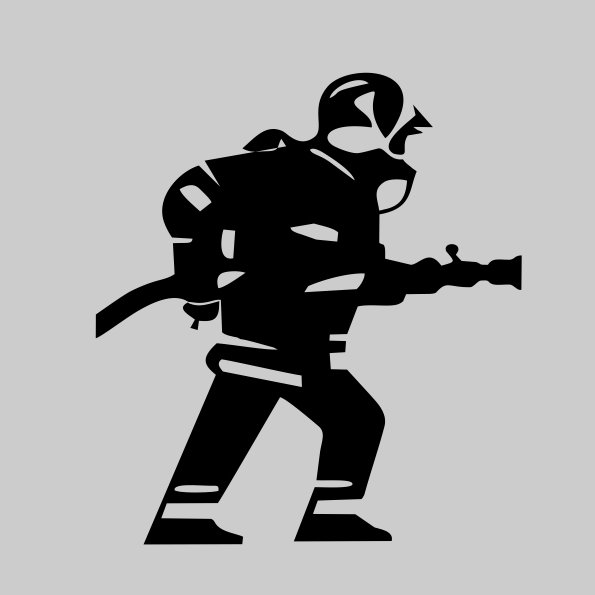 Силуэт пожарного