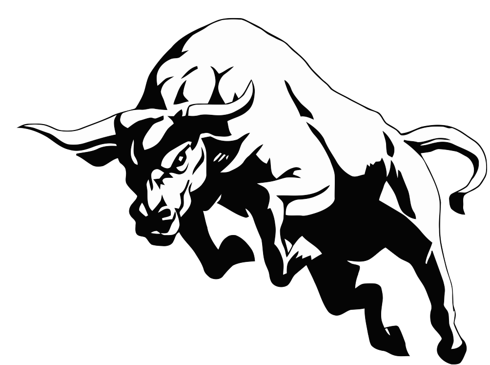 Таурус бык Телец. Векторный рисунок. Стилизованный бык. Силуэт быка.