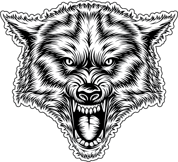 Волк оскал раскраска