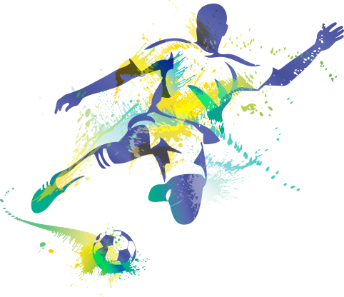 Силуэт футболиста цветной