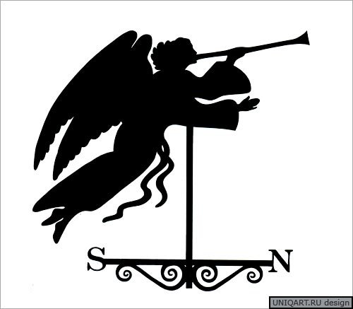 Флюгер на крышу "ангел"