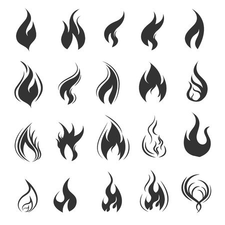 Силуэт пламени линия