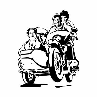 Вицин Моргунов и Никулин на мотоцикле