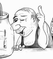 Шарж с самогонным аппаратом