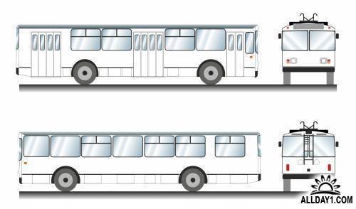 Троллейбус ЗИУ 9 В векторе
