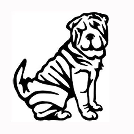 Шарпей трафарет