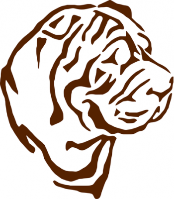 Шарпей трафарет