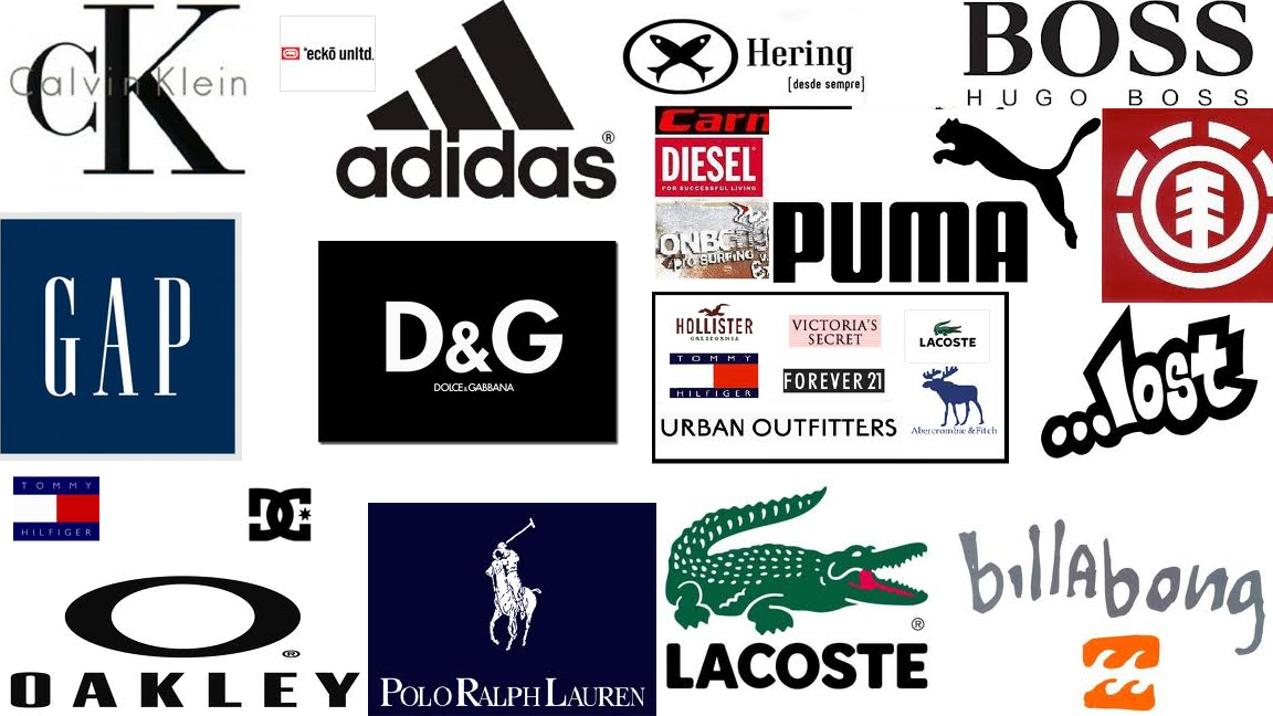 Бренды одежды. Эмблемы известных брендов. Модные фирмы одежды. Модные бренды.