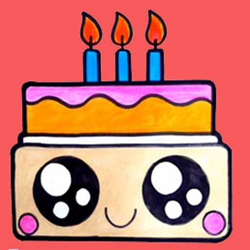 Милый тортик для срисовки