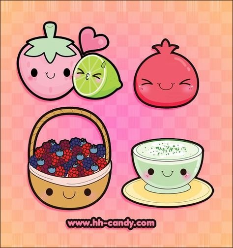 Рисунки фрукты милые (65 фото)