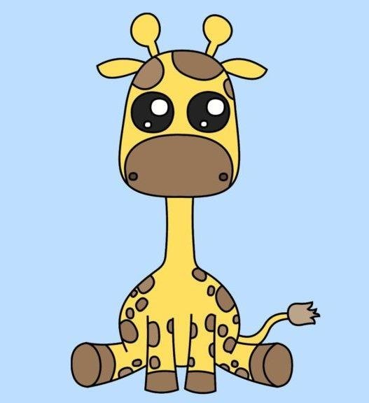 Милый нарисованный Жирафик