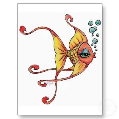 Милая рыбка рисунок легкие