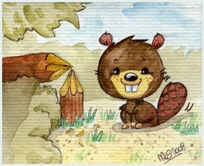 Милые рисунки бобра