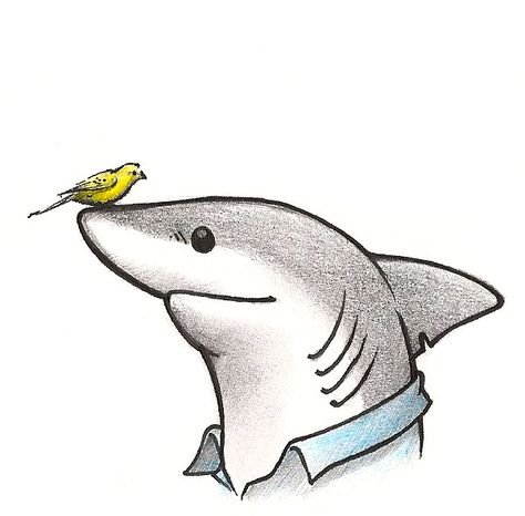 Акула карандашом милая