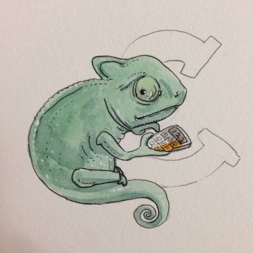 Хамелеон милый рисунок