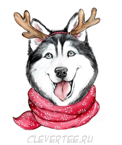 Хаски милые иллюстрации