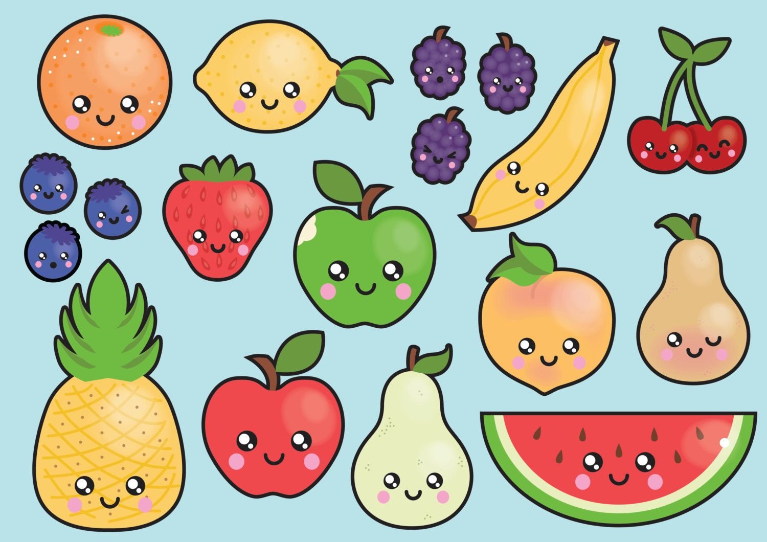 Маленькие рисуночки фруктов